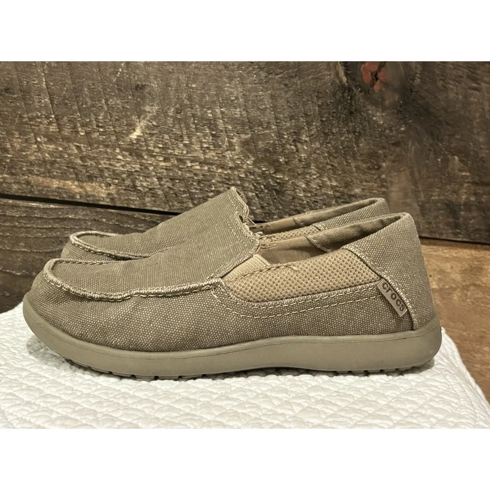 Toddler Crocs Canvas Slip‎ On Shoes | Santa Cruz Size C 2 Brown Canvas
